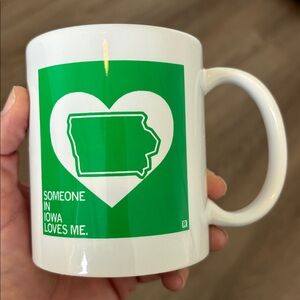 Liquid Logic Green and White Iowa Love Coffee Mug
